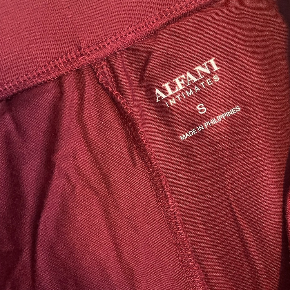 ALFANI Essentials Ultra-Soft Knit Jogger Pajama Pants Red Stone Sz Small - Picture 6 of 9